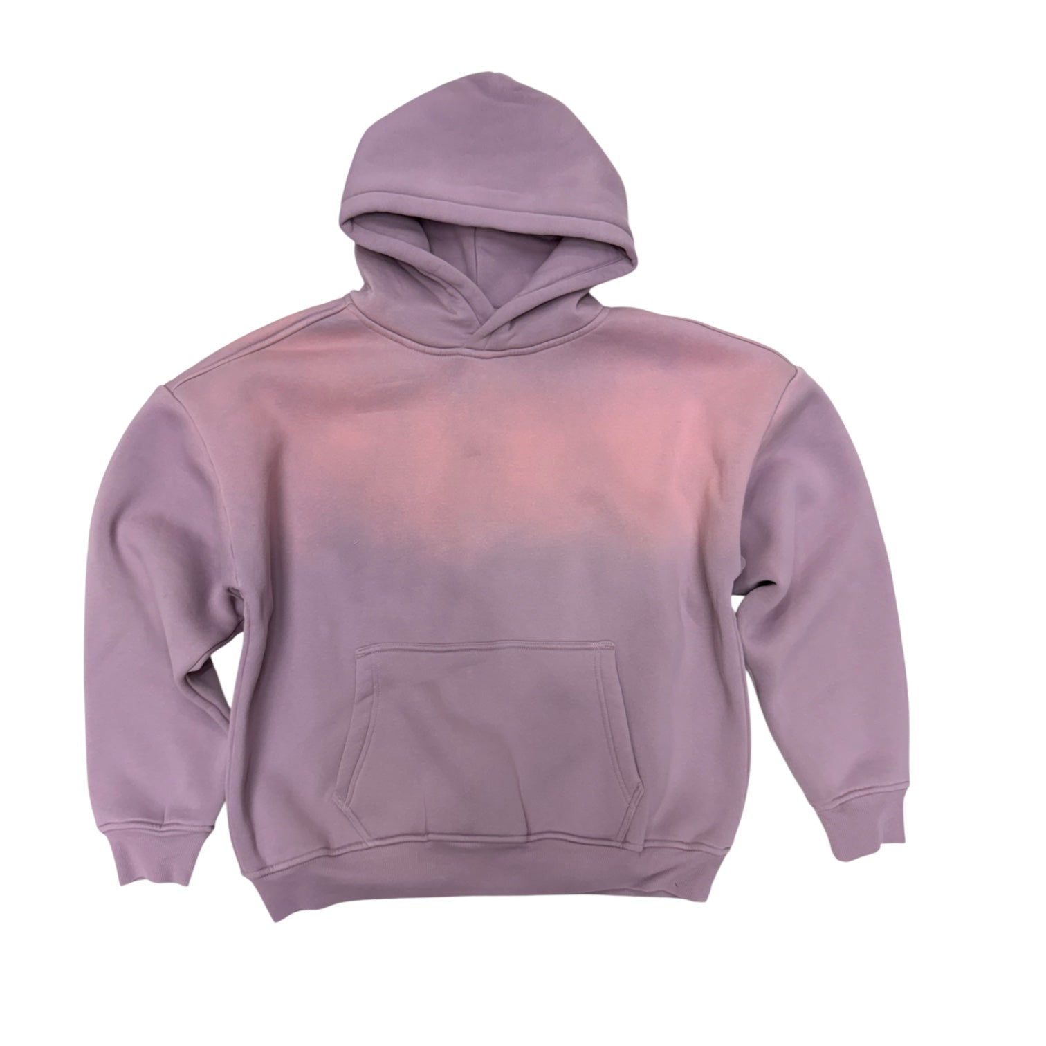 Rebel - Acid Wash Plain Hoodie - Pink 385