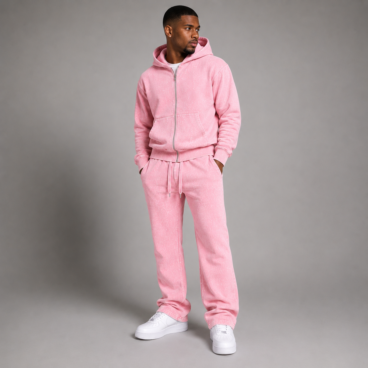 Narr - Mineral Wash Stacked Sweat Suit - Pink - 1992