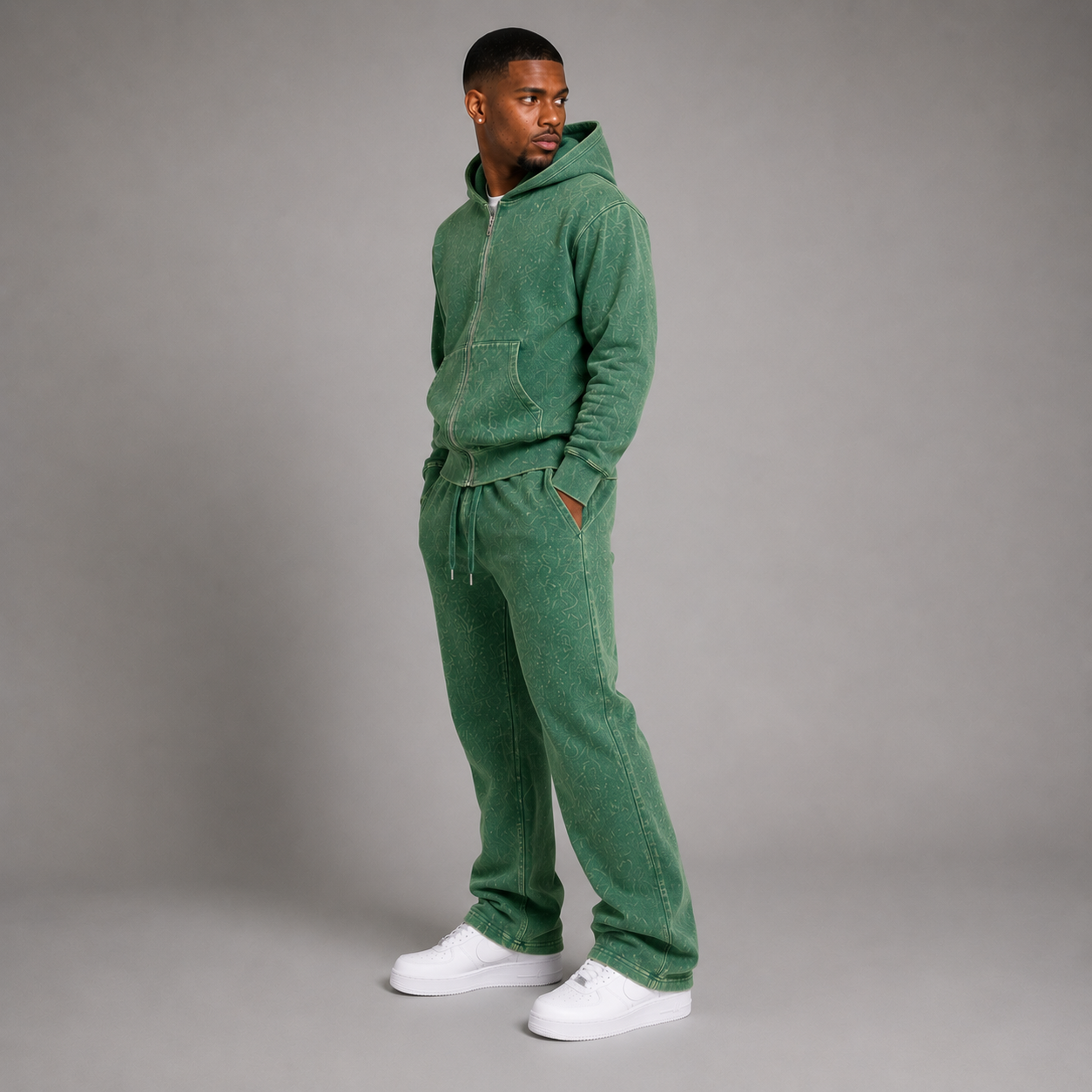 Narr - Mineral Wash Stacked Sweat Suit - H.Green. - 1992