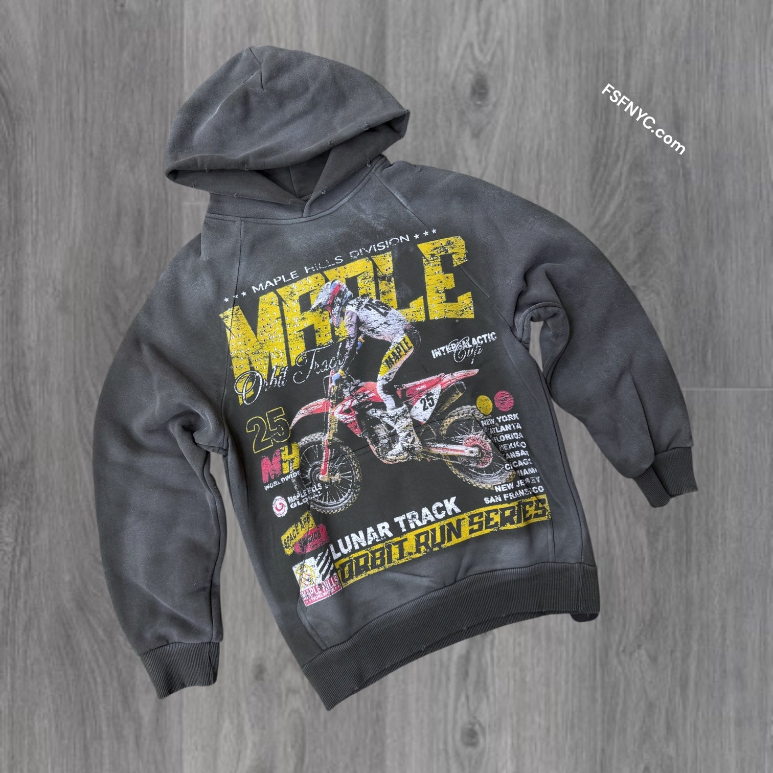 Aks- Dirt bike distressed Hoodies -black