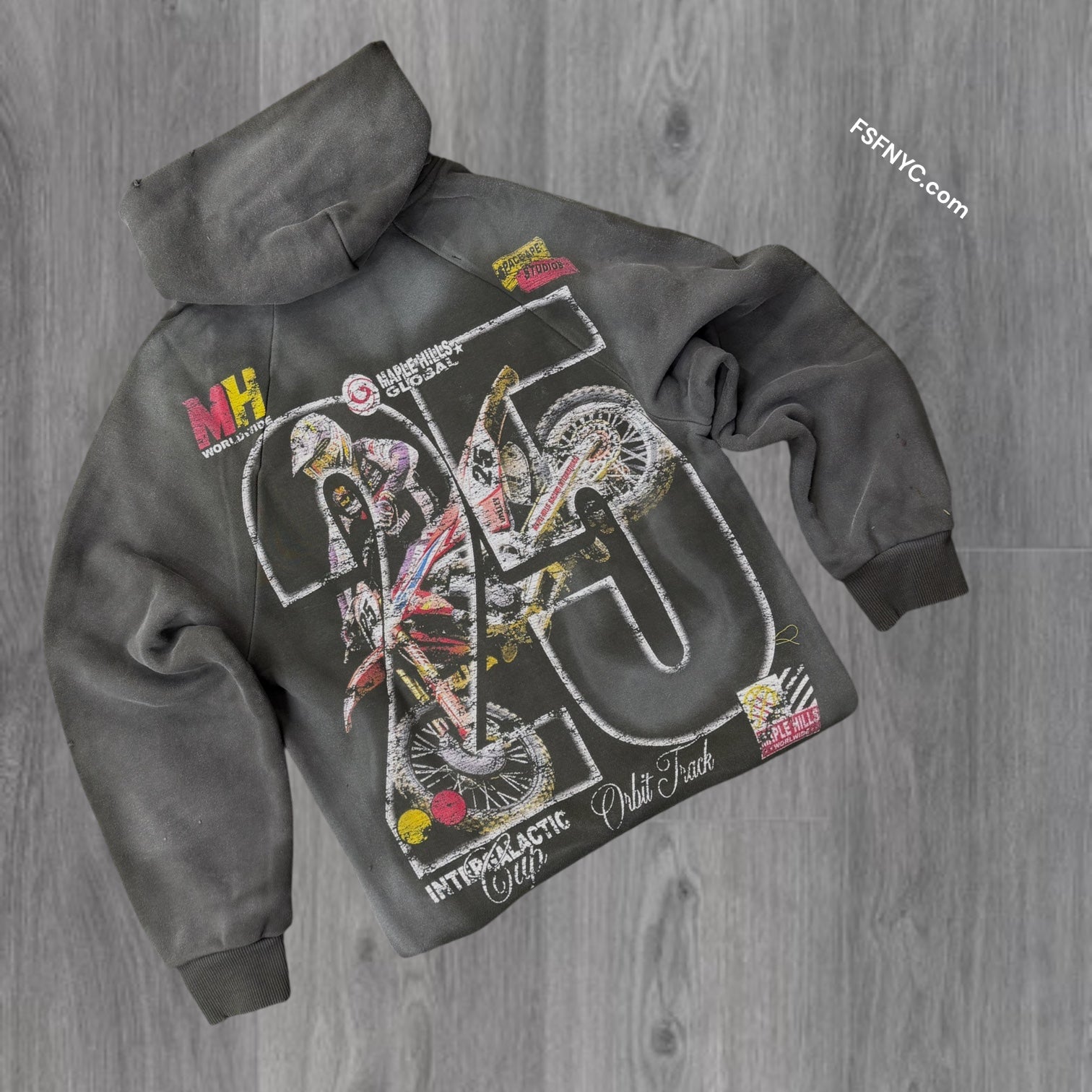 Aks- Dirt bike distressed Hoodies -black