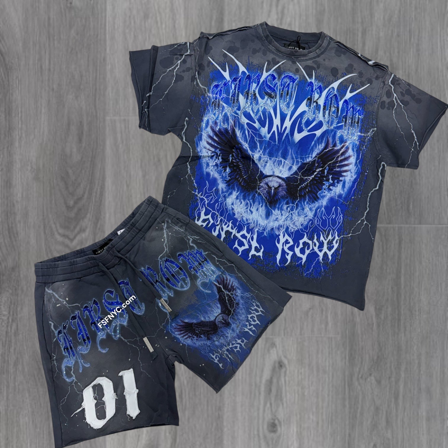 FR -WINGS OF DOMINION Short Set - Charcoal grey