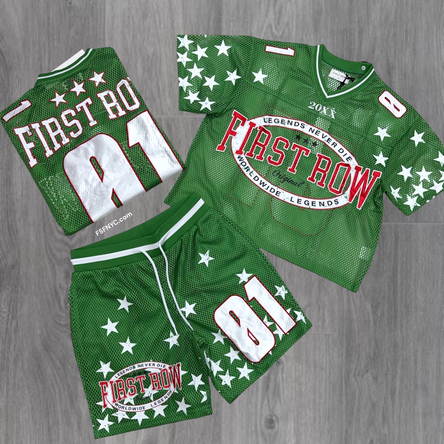 FR - Legends Never Die Mesh Jersey Short Set - Green