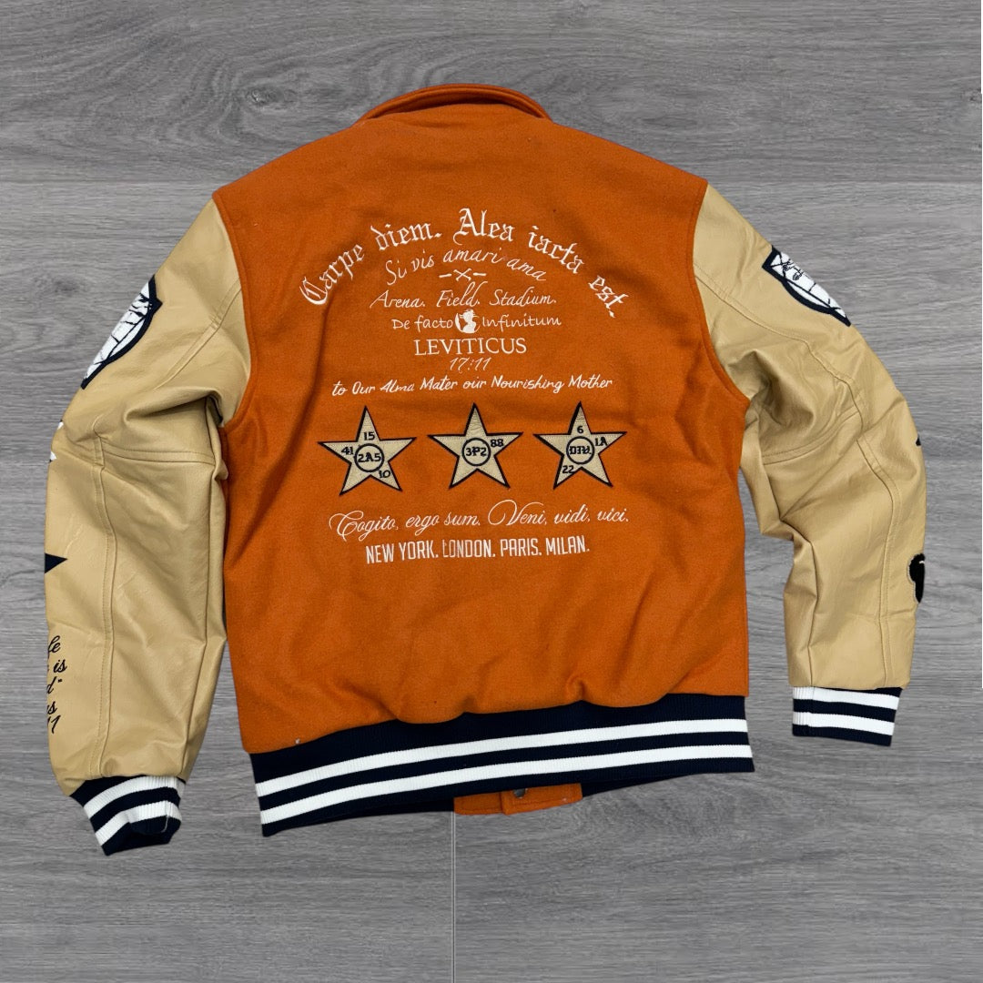 JC Varsity Jacket Burnt Orange 91648