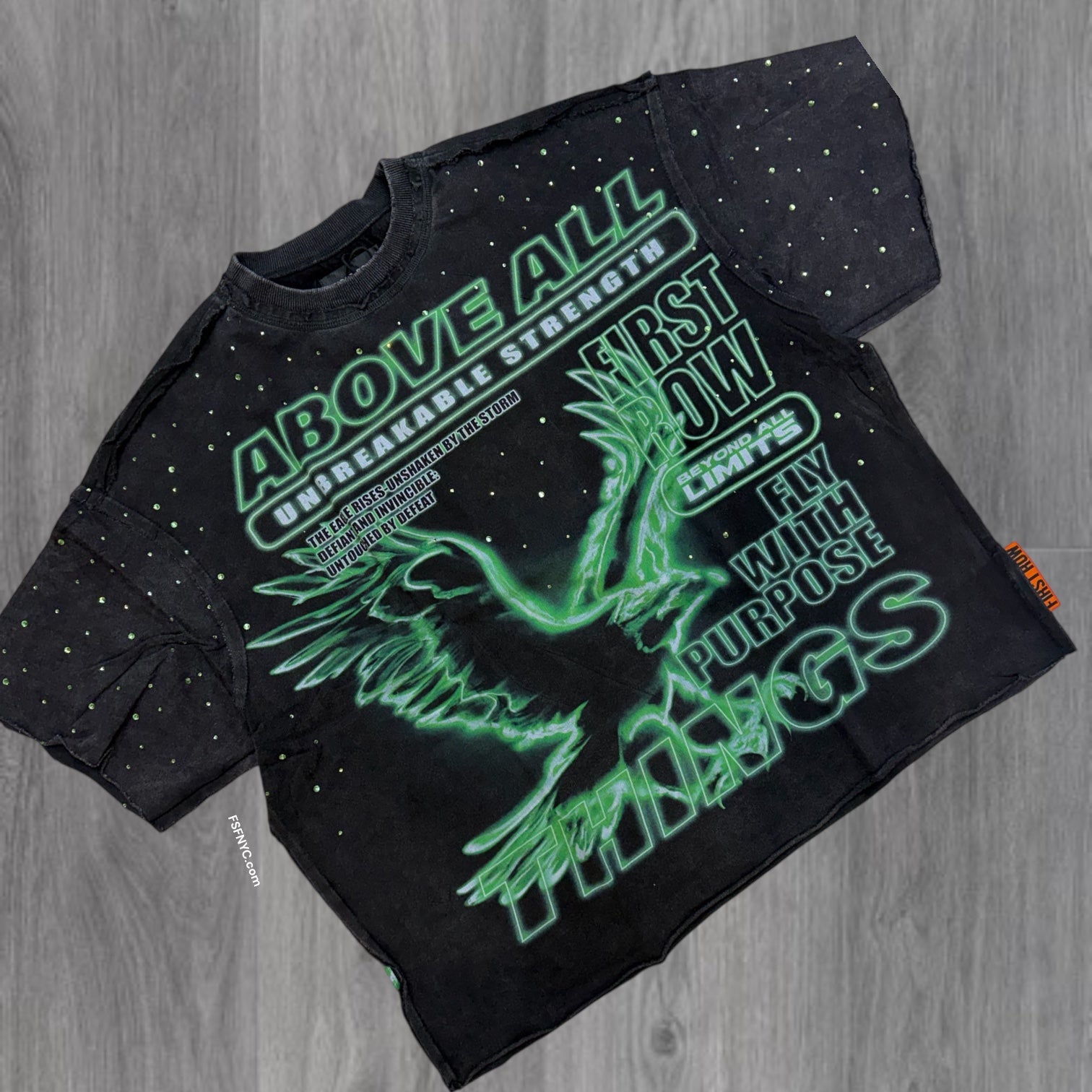 FR - Flight Oversized Crop T-shirt - Black - 3049