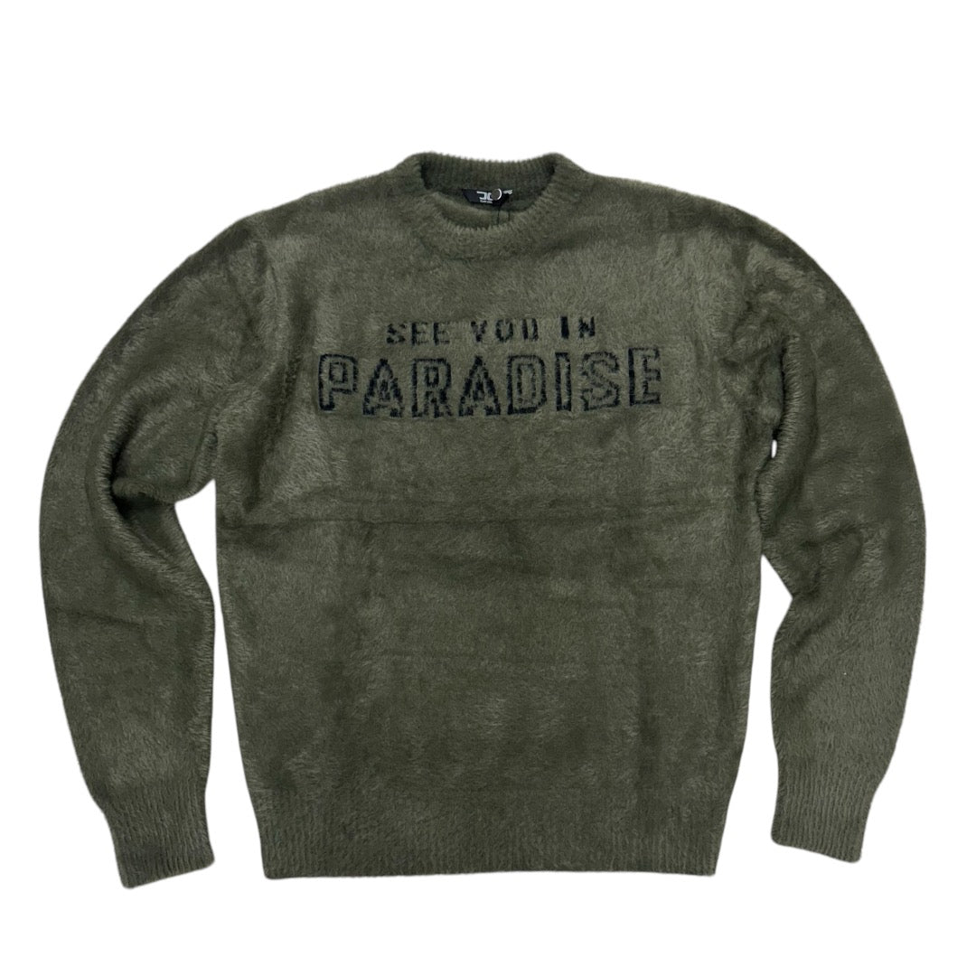 JC Mohair see you in Paradise Sweater Olive 3979