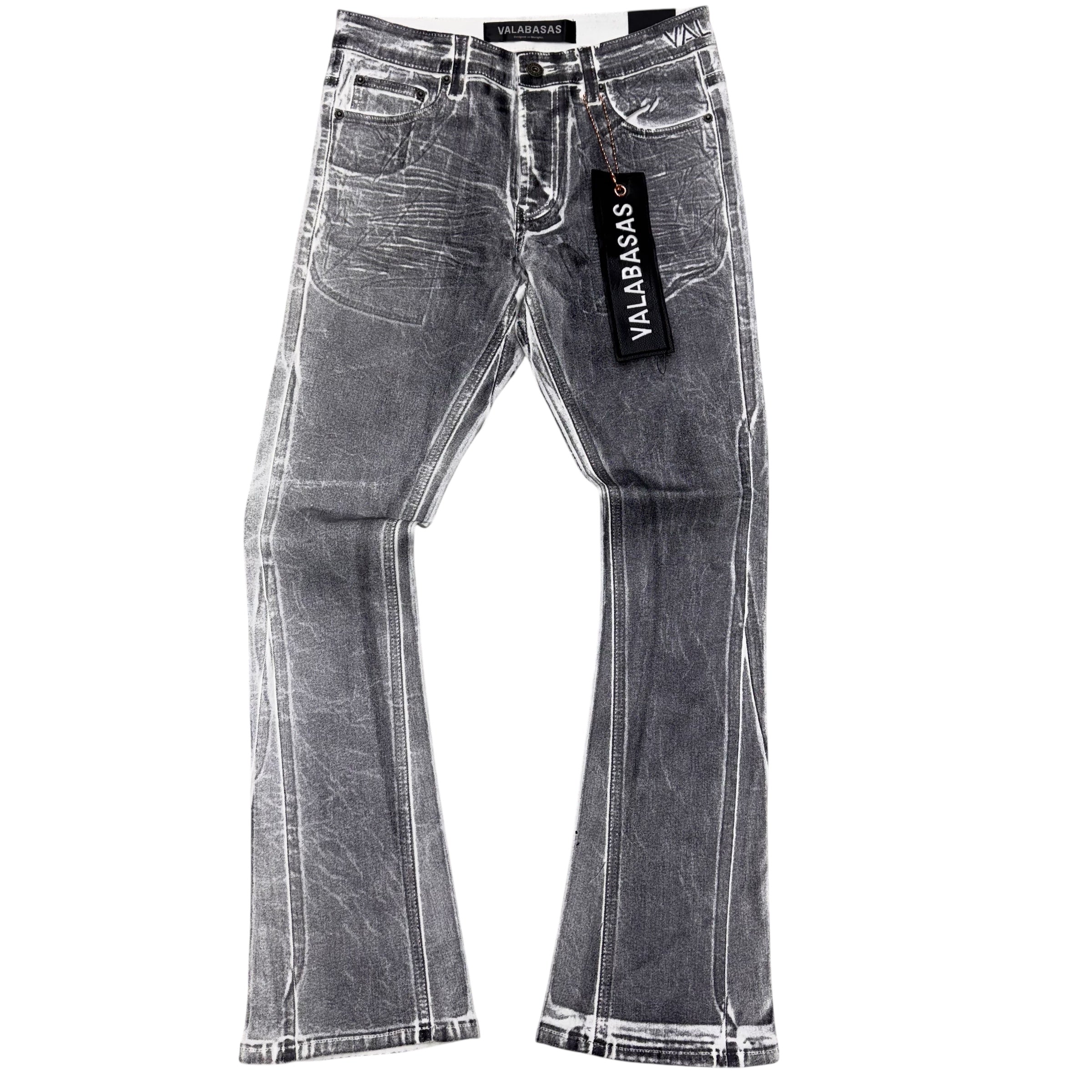 Valabasas Waxed Stacked Denim Grey 1004