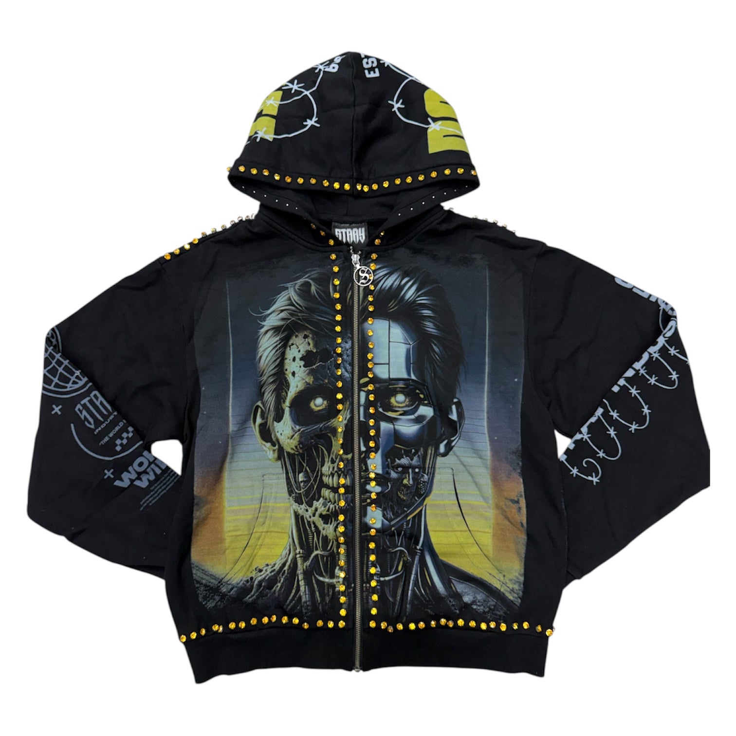 Stray - The Surgeon Crystal Zip Hoodie - Black - 1540