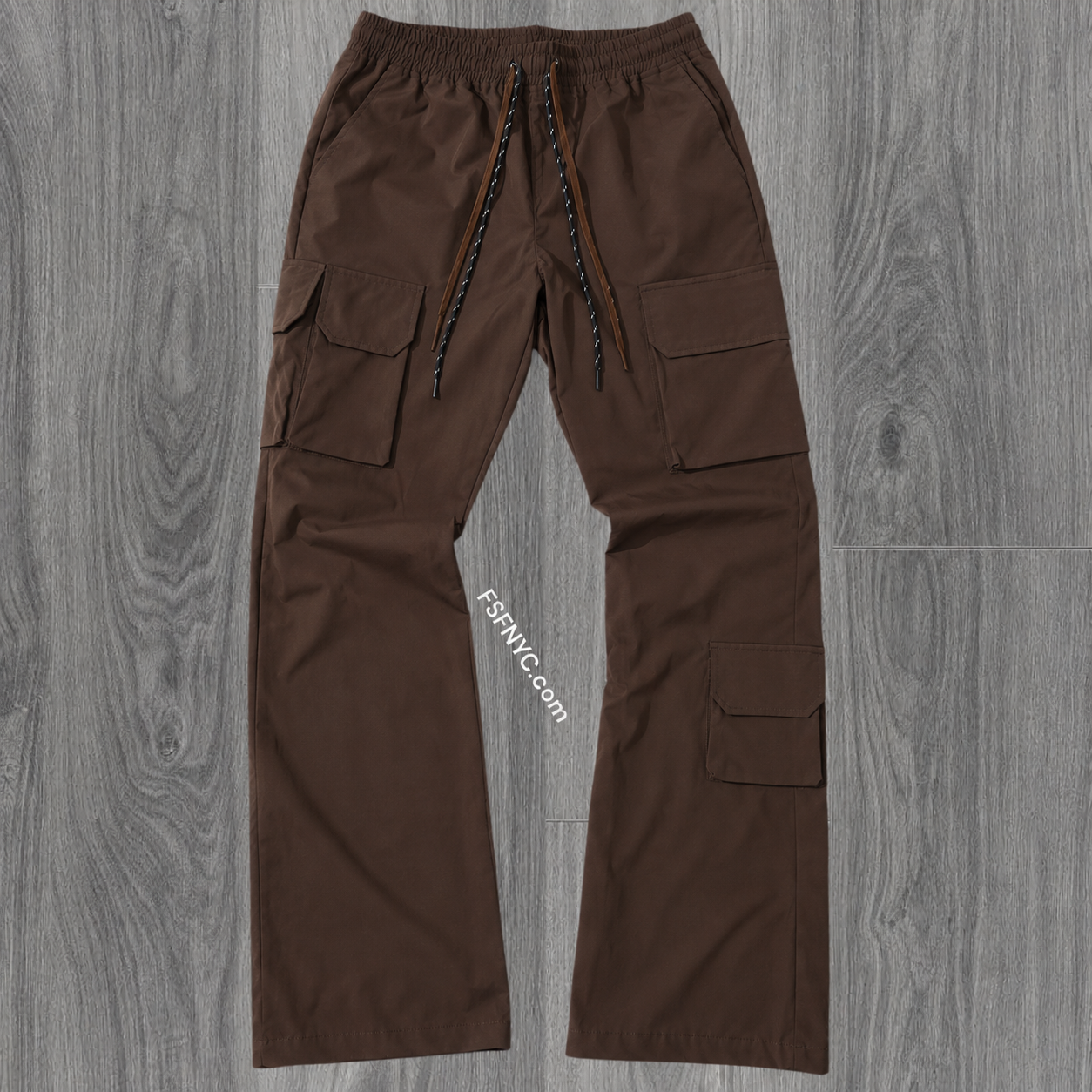 Baruda - Flare Nylon Cargo Pants - Brown - 404FS