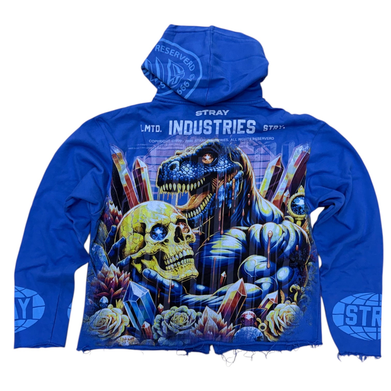 Stray - Dino Zip up Hoodie Royal - 1543