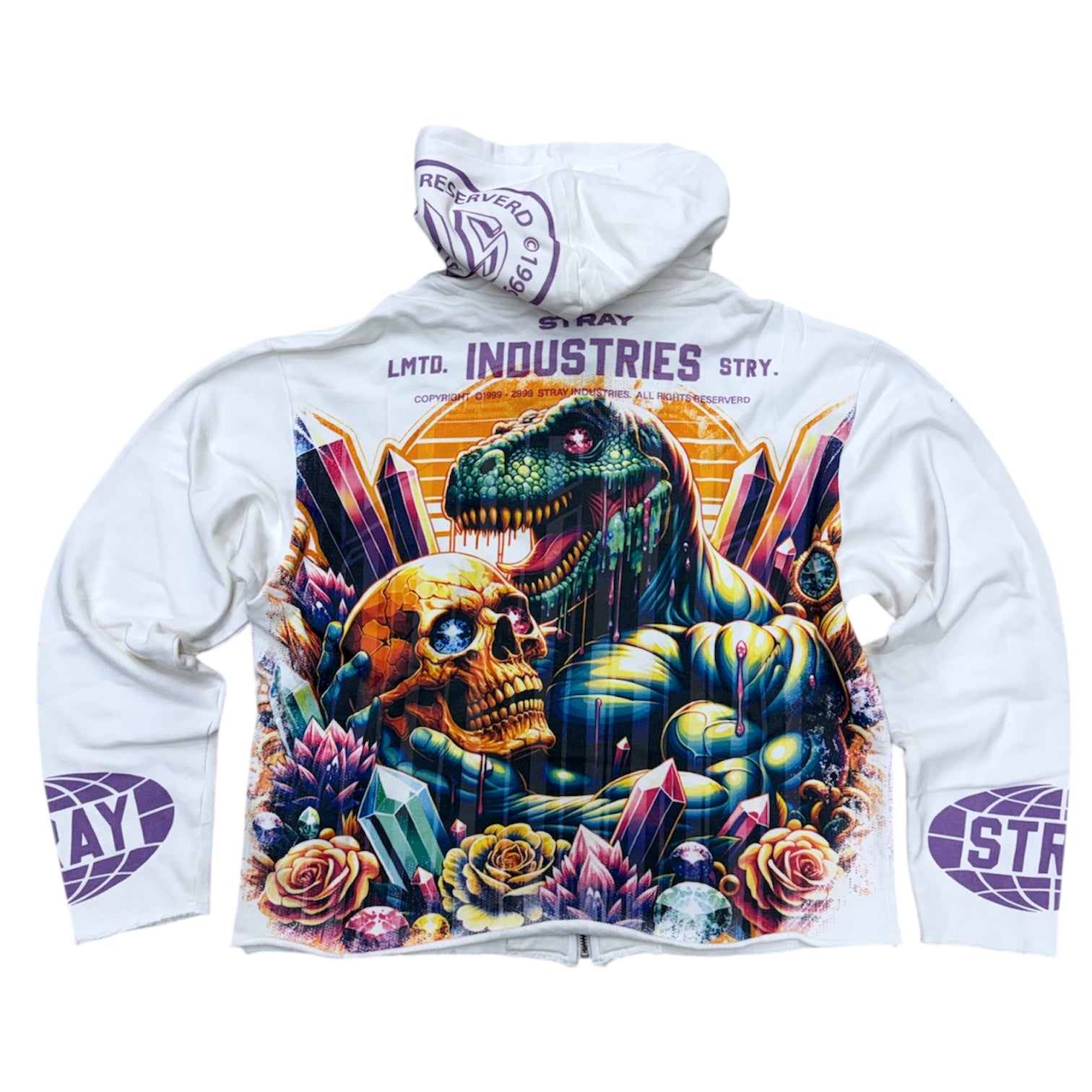 Stray -Dino Zip up Hoodie - Stone white - 1543