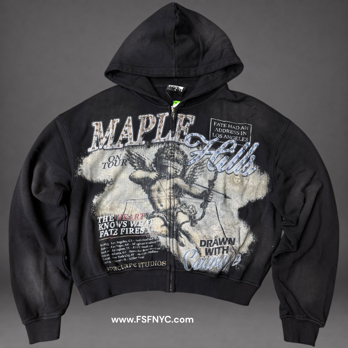 Space - Blind Angel Zip Up Hoodie - Black JK02