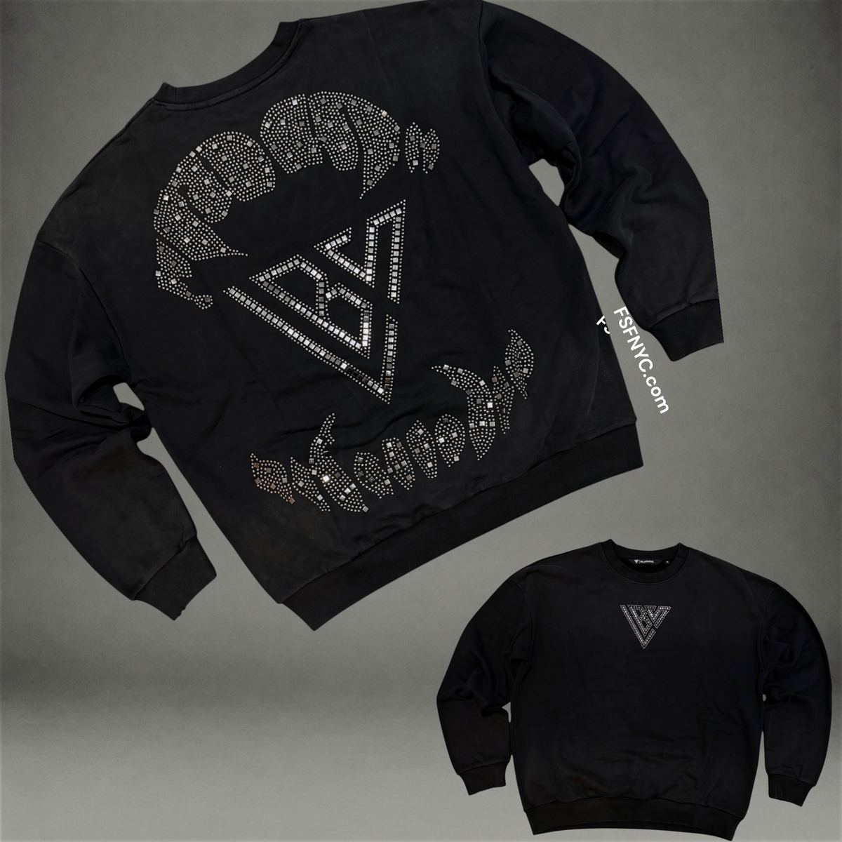 Valabasas - Grizzley Crew Sweatshirt - Vintage Fade Black - 1010