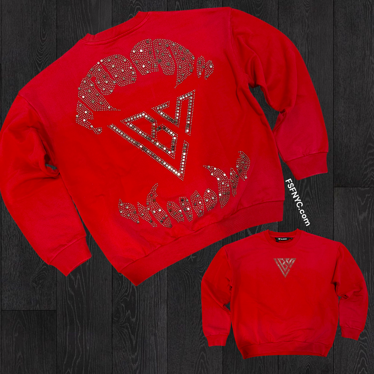 Valabasas - Grizzley  Crew sweatshirt - Red - 1010
