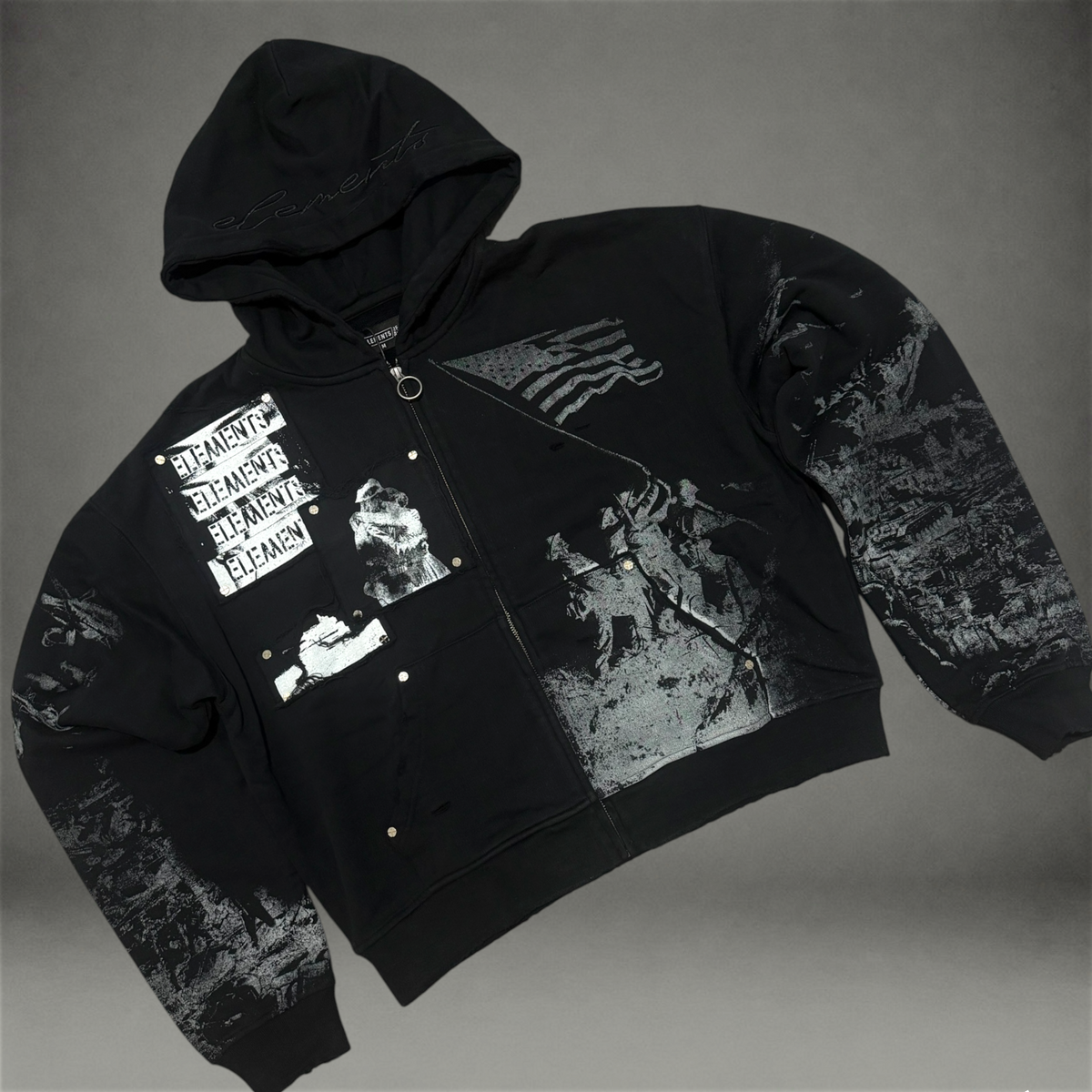 Elements of Art - Trenches Zip Hoodie - Black - EA-TRN