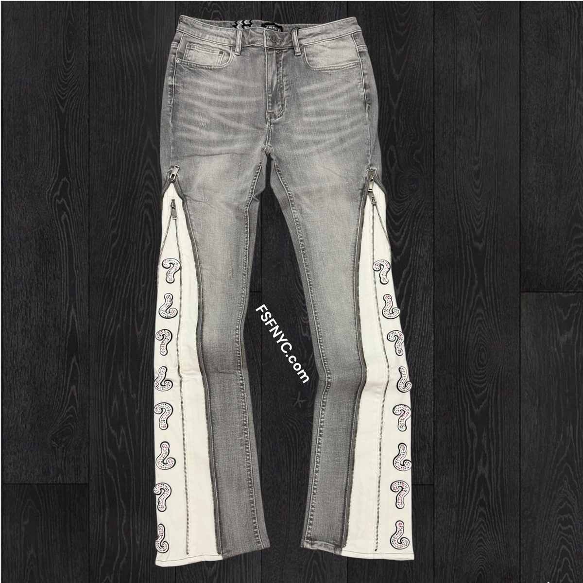 Elements of Art - Question Stacked Jeans - Grey - EOA-QMD-001