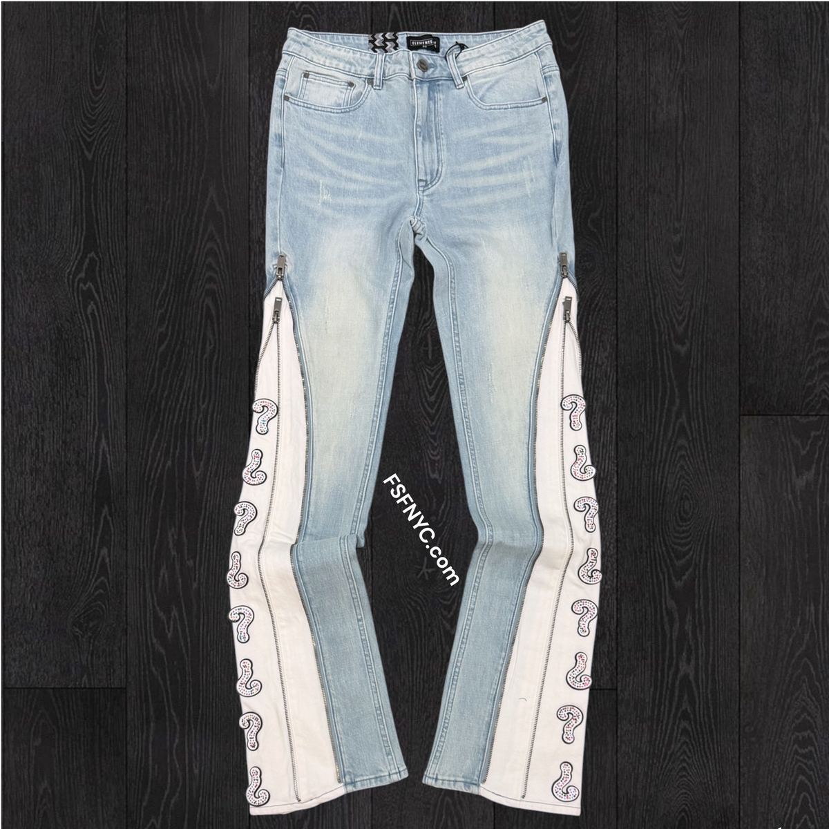 Elements of Art - Question Stacked Jeans - Light Indigo - EOA-QMD-001