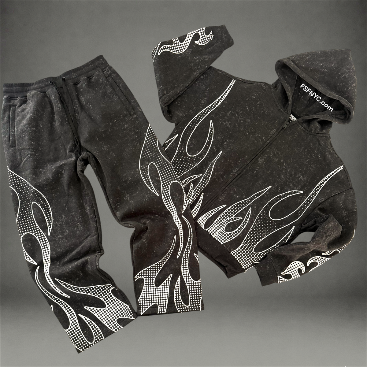 Rebel - Flame FZ Hoodie Set - Black - 335 435