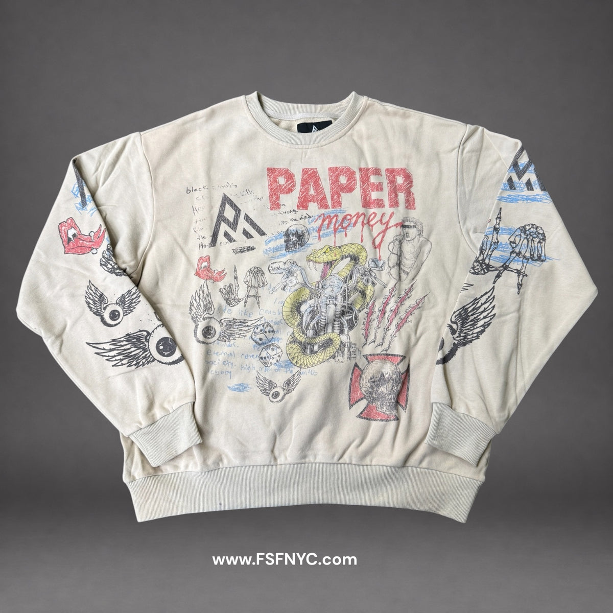 Paper Money - Doodle SweatShirt - Bone