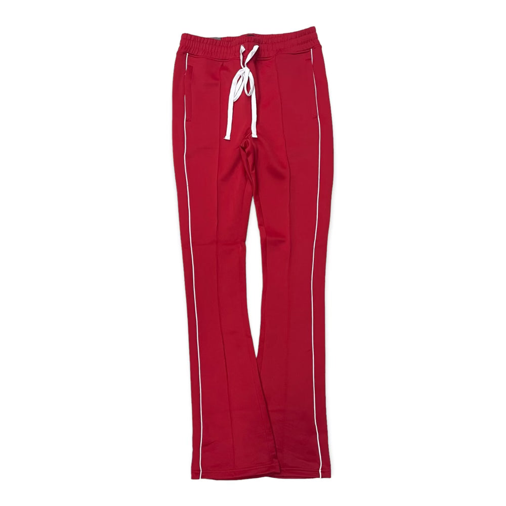 Rebel Stacked Flare Track  pants Red 470