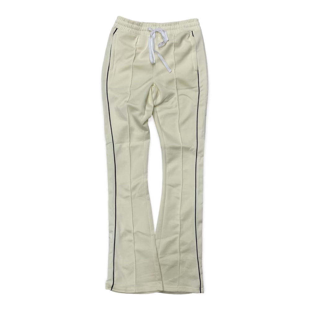 Rebel Stacked Flare Track  pants Cream 470
