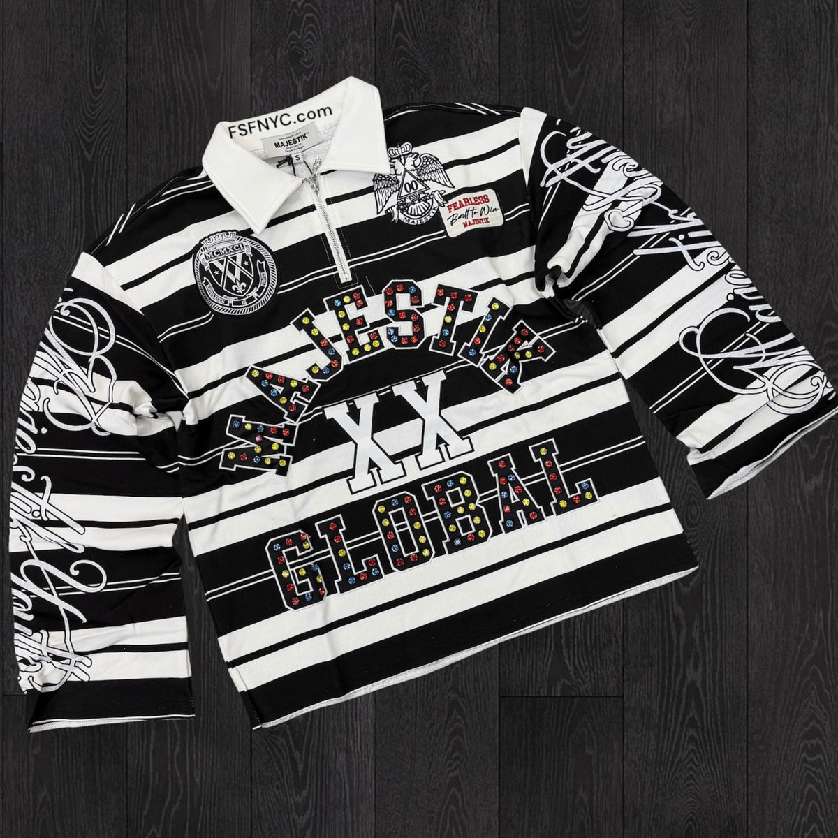 MJSTK - LS Polo w/studs & patches - Black - 26821