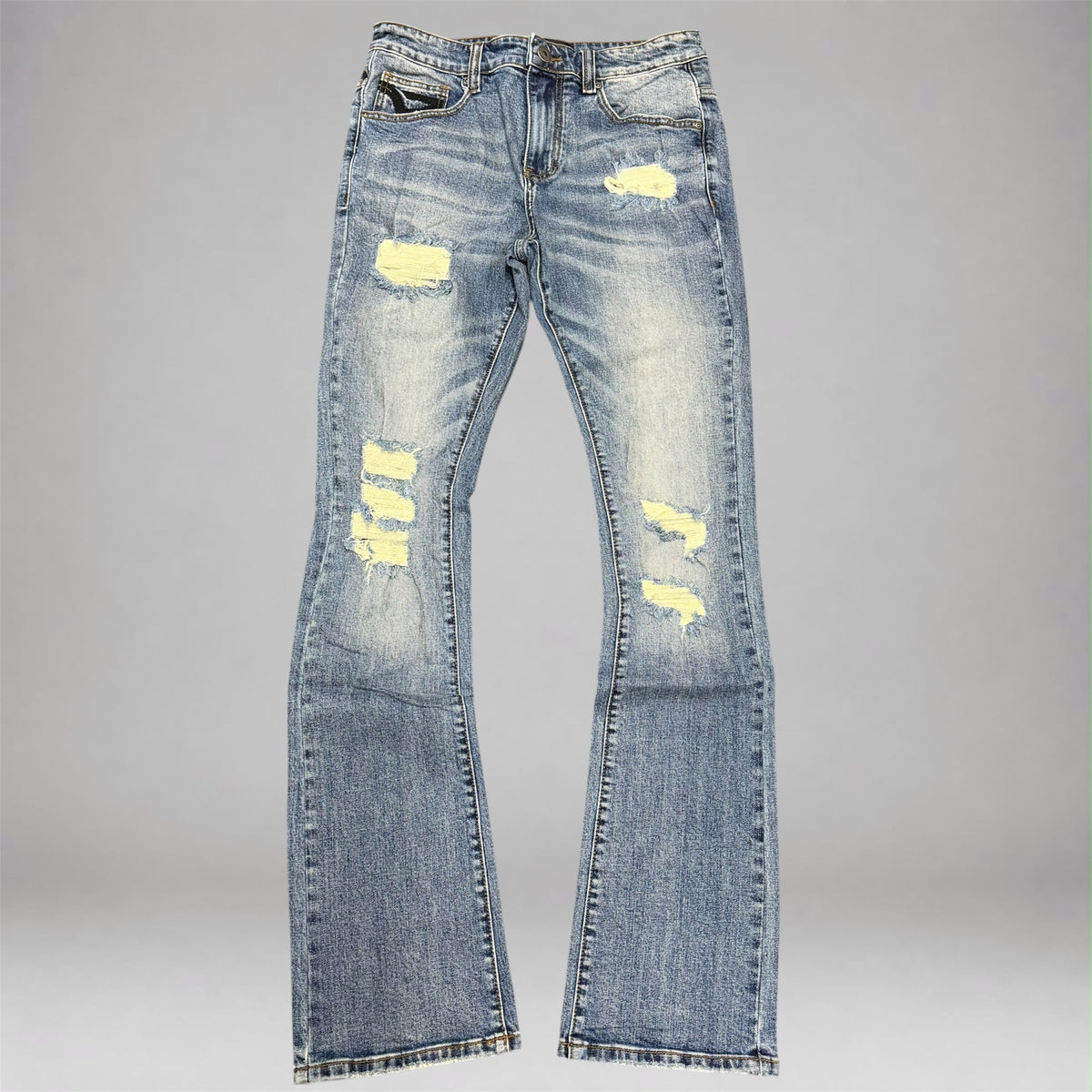 Vicious - Rip & Repair Stacked Denim - Md Blue VC1228