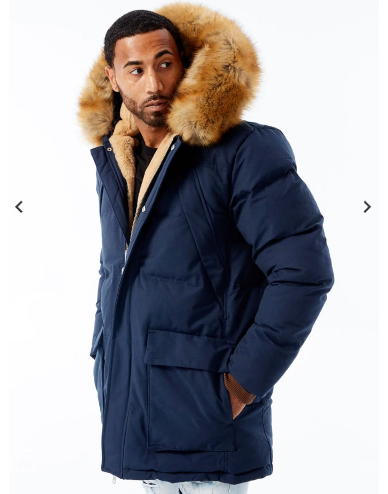 Fur lined sales parka jacket