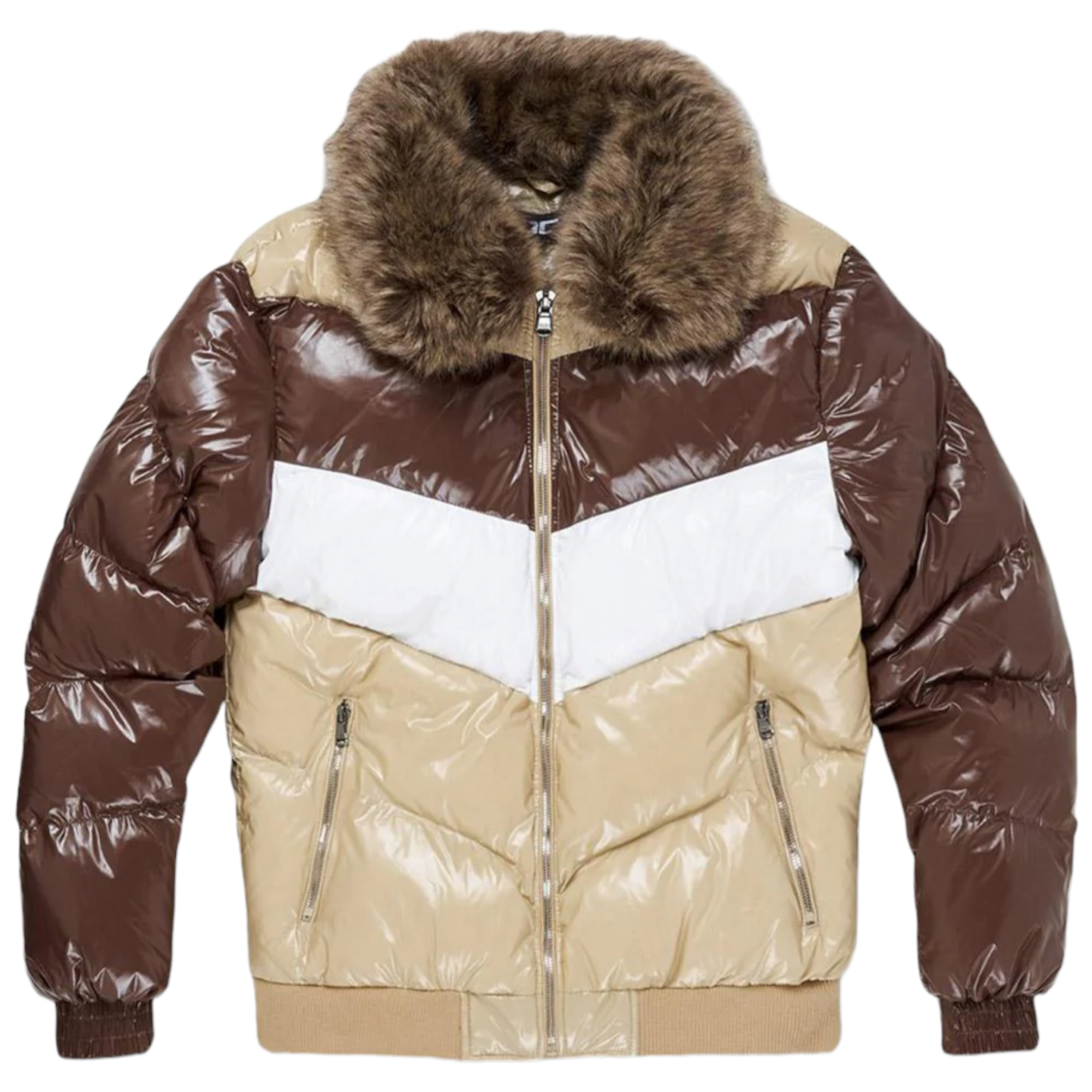 Jordan Craig Sugar Hill shiny Puffer jacket Mocha  91548M
