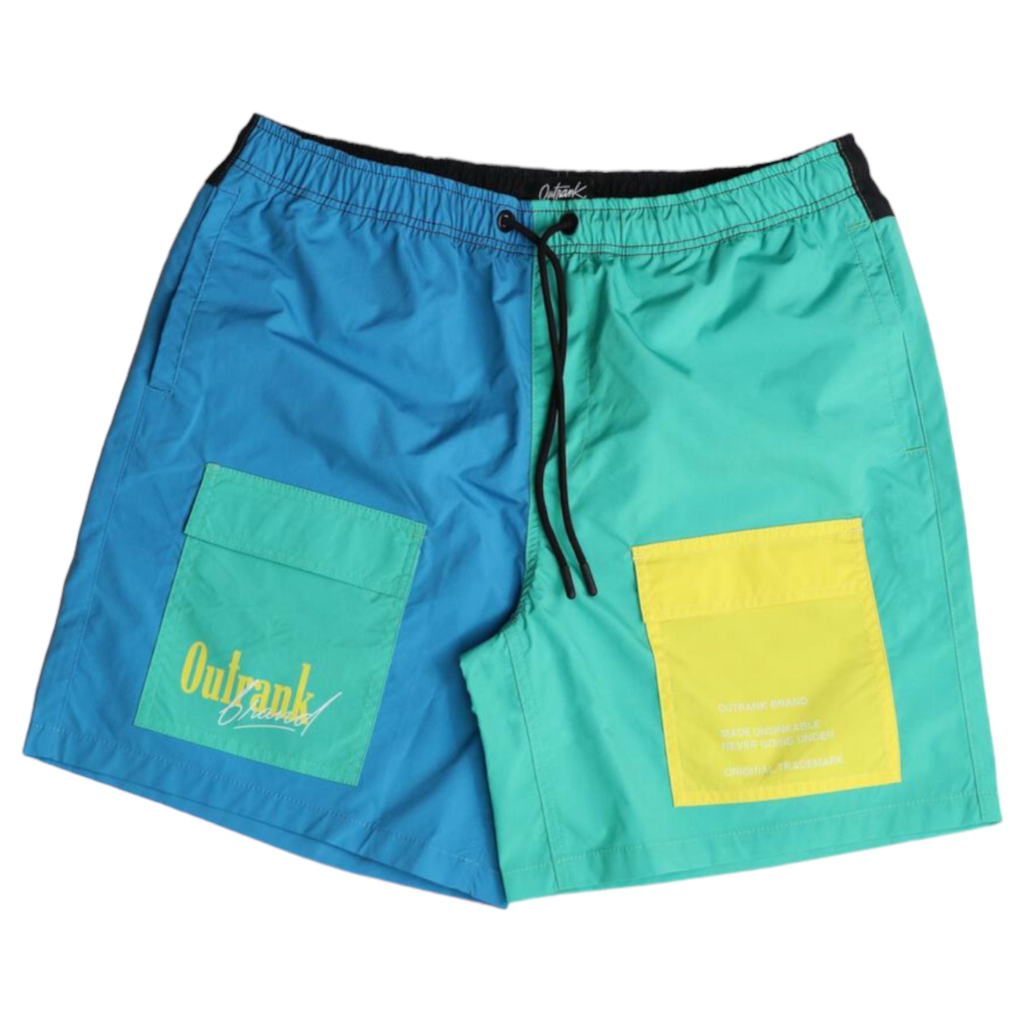 Outrank "Unsinkable" Color Block Shorts Yellow Green ss