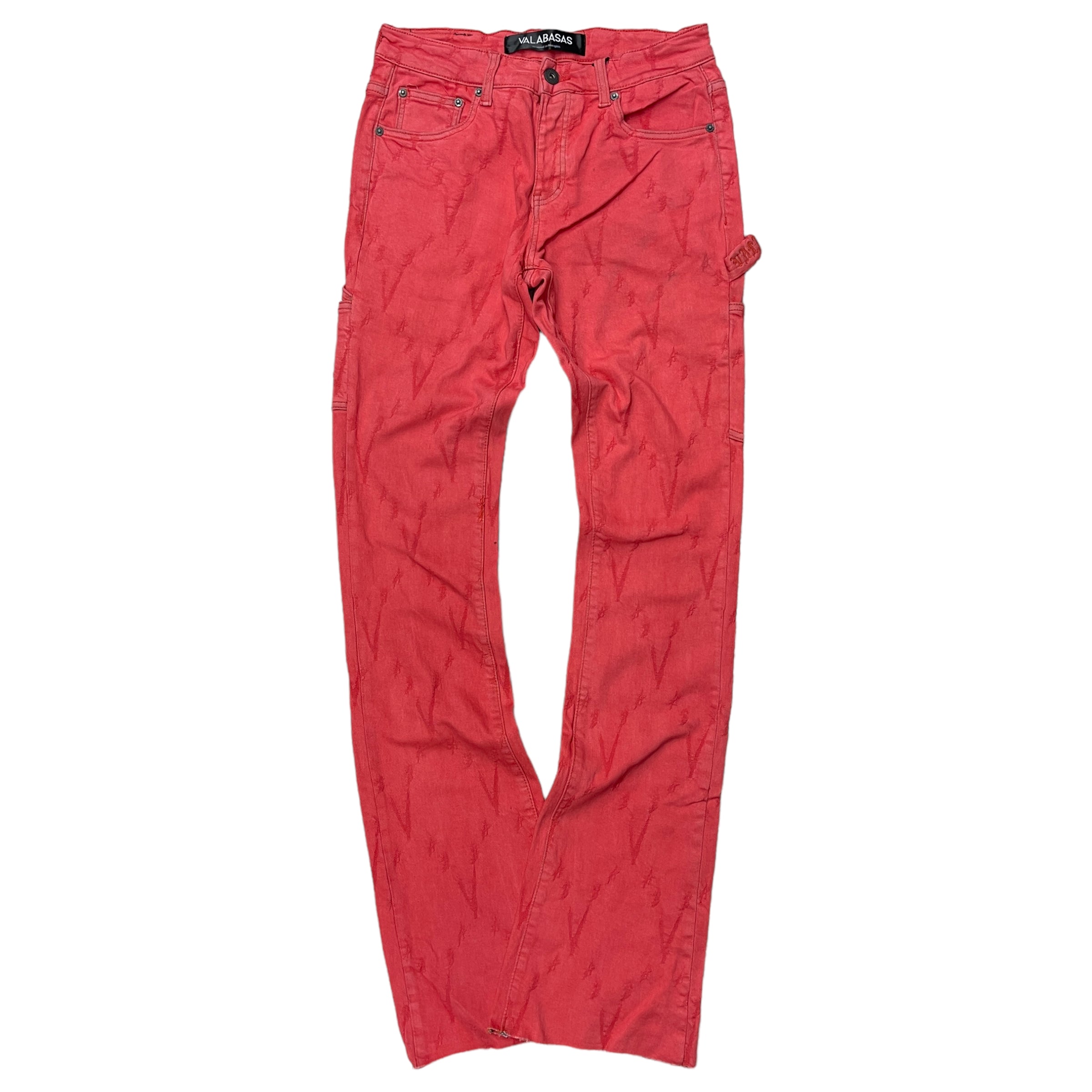 Valabasas “Apex” Stacked Flare Jeans Pink/Red (T)