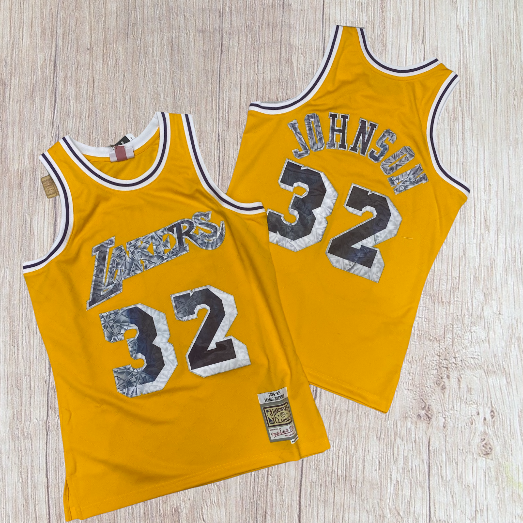 Mitchell&Ness Hologram 75h Anniversary Lakers M.johnson Gold