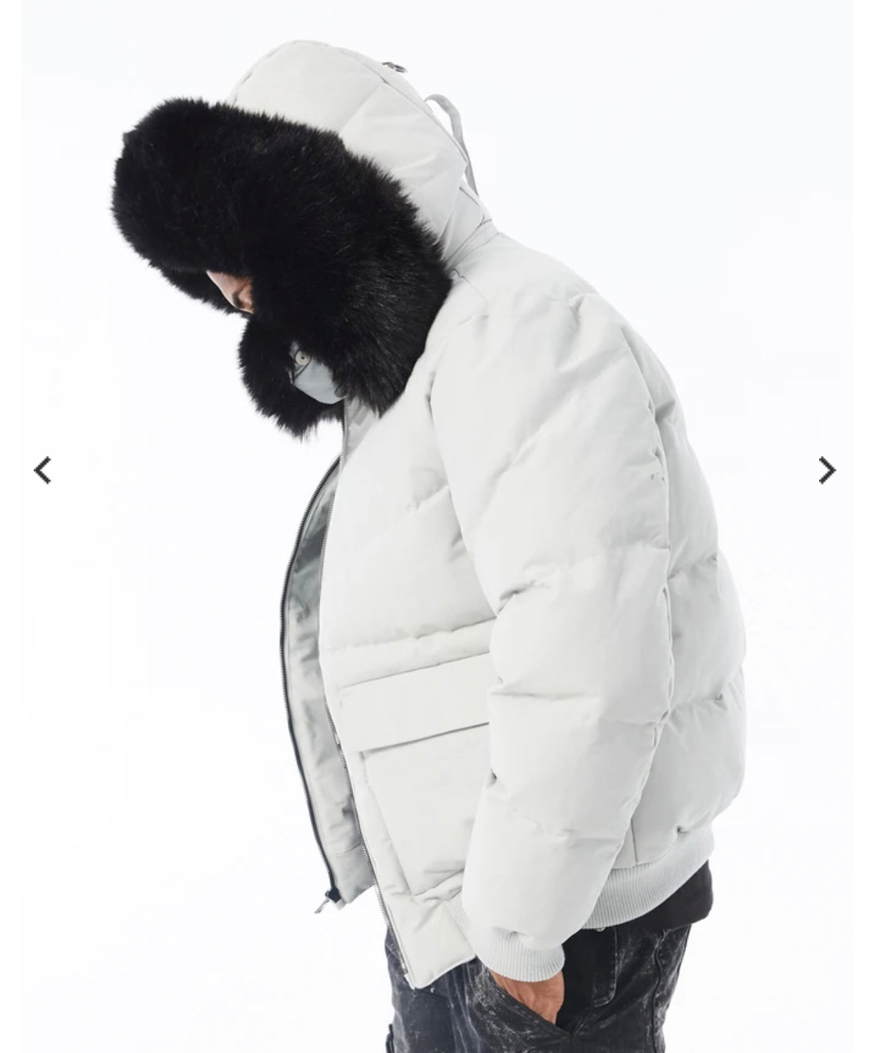 Jordan Craig Hollis Canvas Puffer jacket w fur hood  L grey 91541m